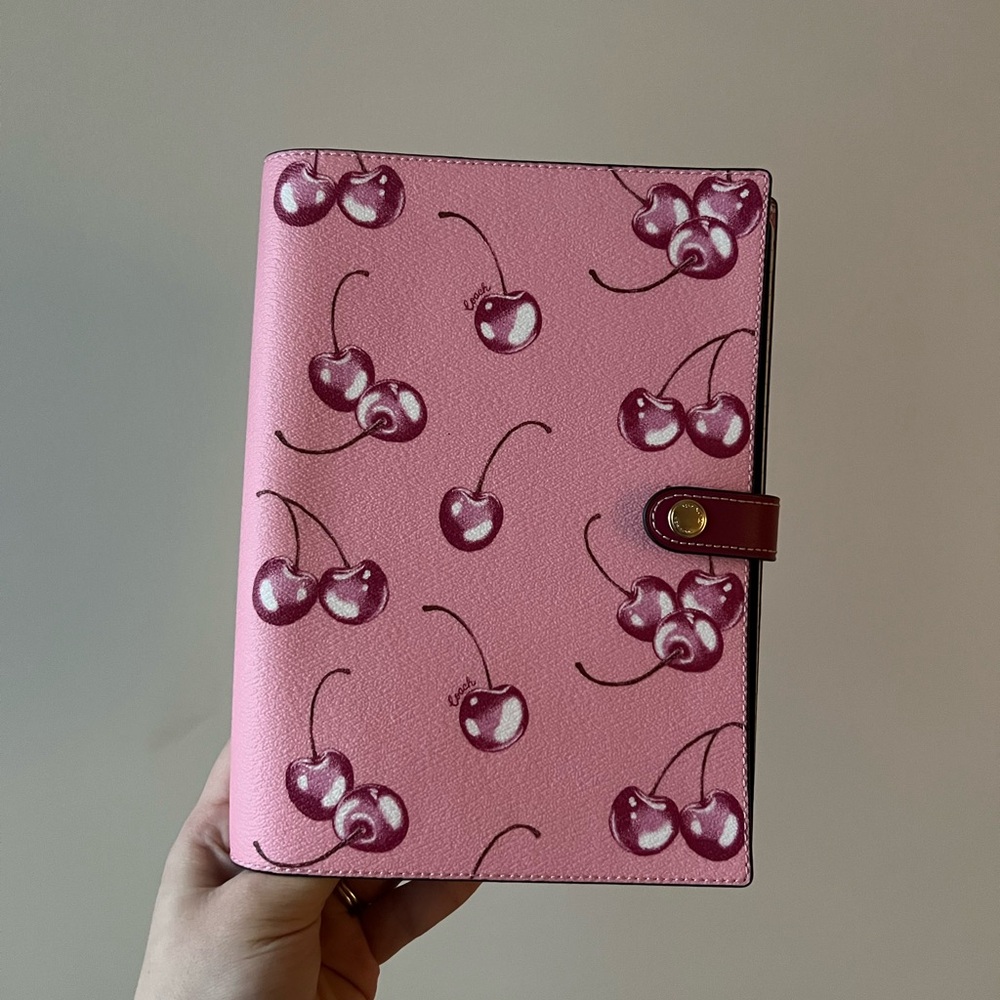 Pink Cherry Patterned Notebook